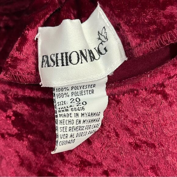 Fashion Bug Vtg Velvet Burnout Maxi Dress Long Sleeve 20 Festival Boho Whimsical - Picture 7 of 8